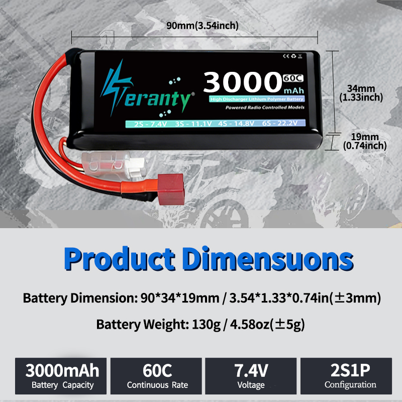 TERANTY 2S 3000mAh Lipo Batter - Rc Hobby Usa recension och pris