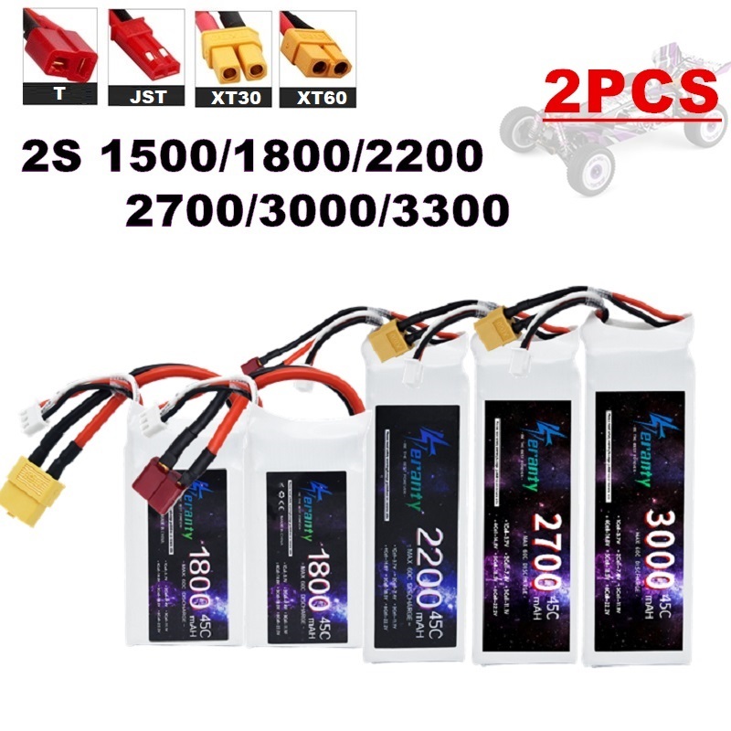 2PCS 7.4V Lipo 2S Battery 1500 - Rc Hobby Helicopter recension och pris