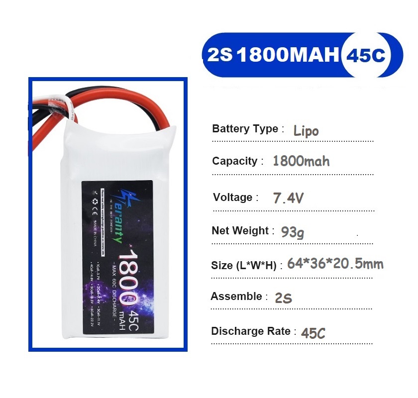 2PCS 7.4V Lipo 2S Battery 1500 - Rc Hobby Helicopter recension och pris