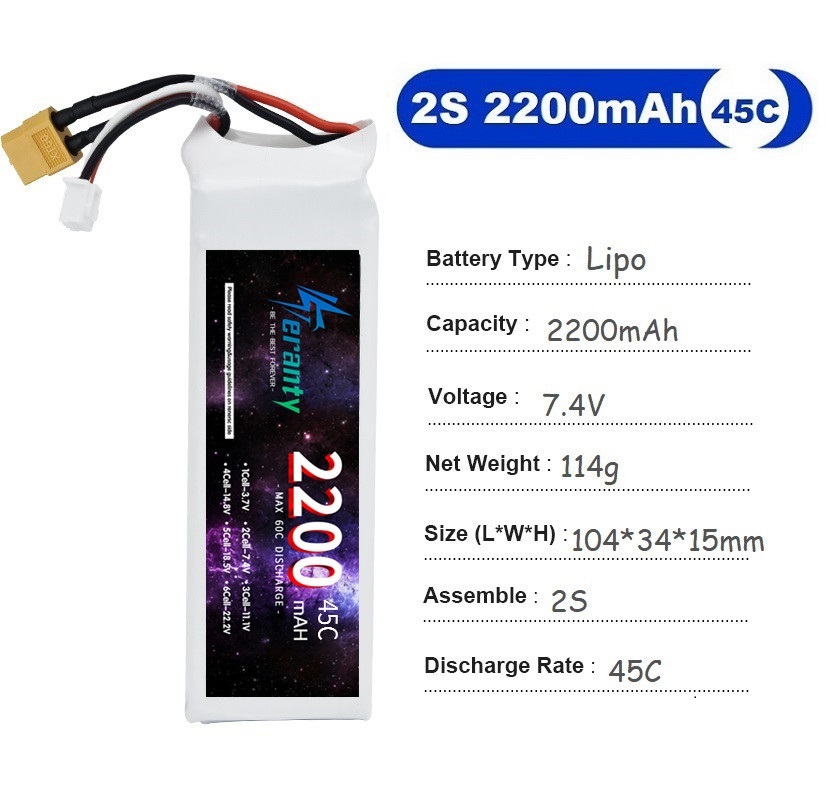 2PCS 7.4V Lipo 2S Battery 1500 - Rc Hobby Helicopter recension och pris